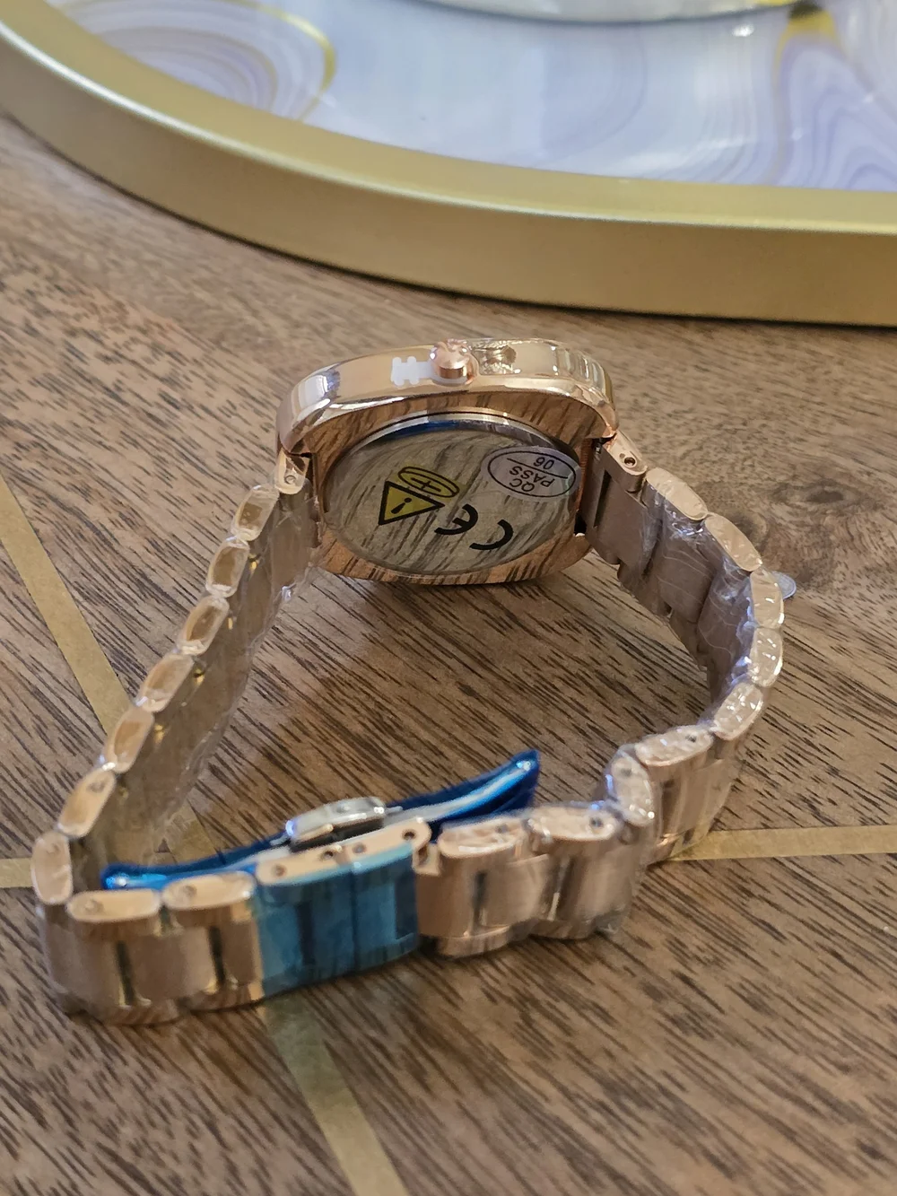 Predagar Rose Gold Bracelet Watch with Black Dial